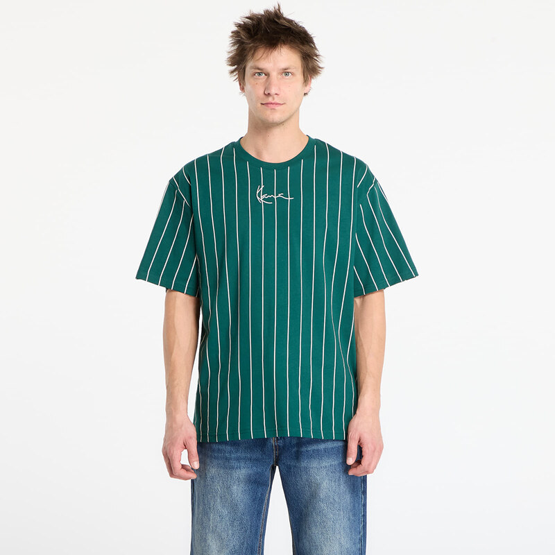 Tričko Karl Kani Small Signature Essential Pinstripe Tee Green M 66337977