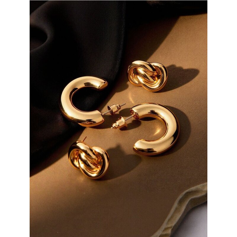 Sinsay - Súprava 2 párov náušníc - zlatá 66348035