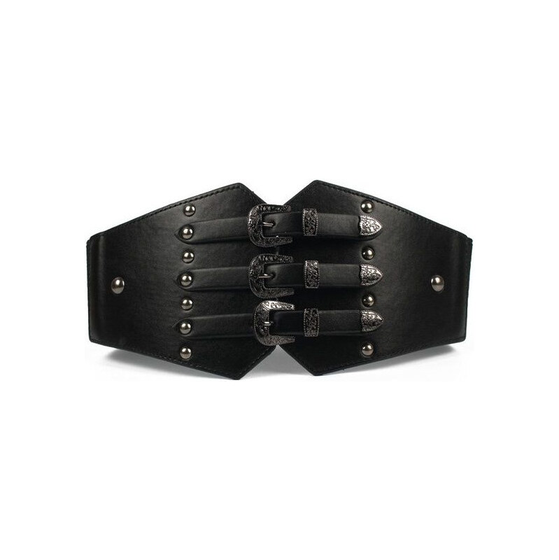 Lifestyle Dámsky široký korzetový vintage opasok Gabin Čierny 65227226