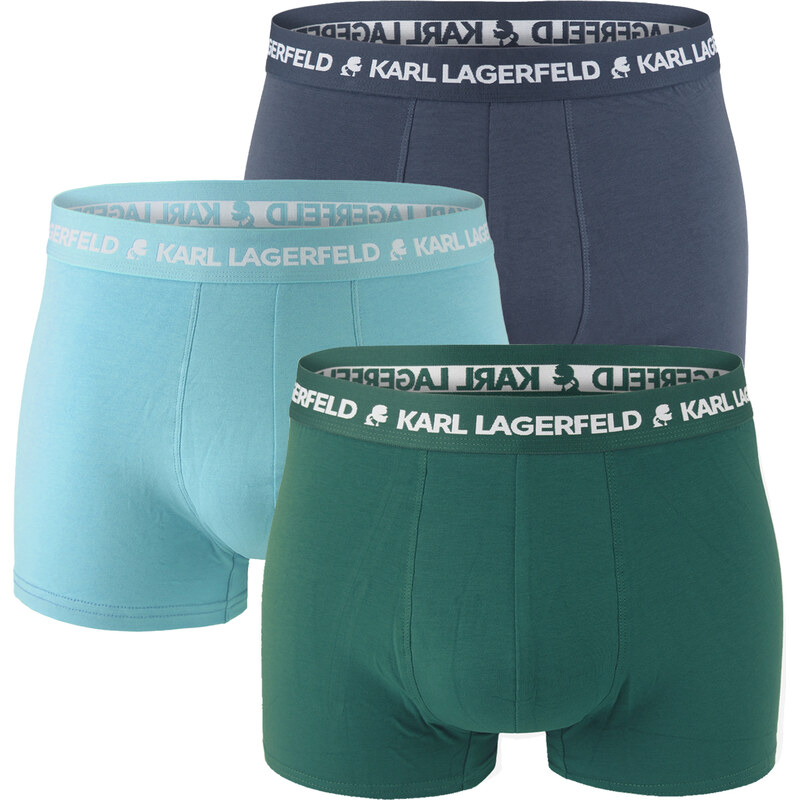 KARL LAGERFELD - boxerky 3PACK organic cotton logo LAGERFELD dark sea 66340389