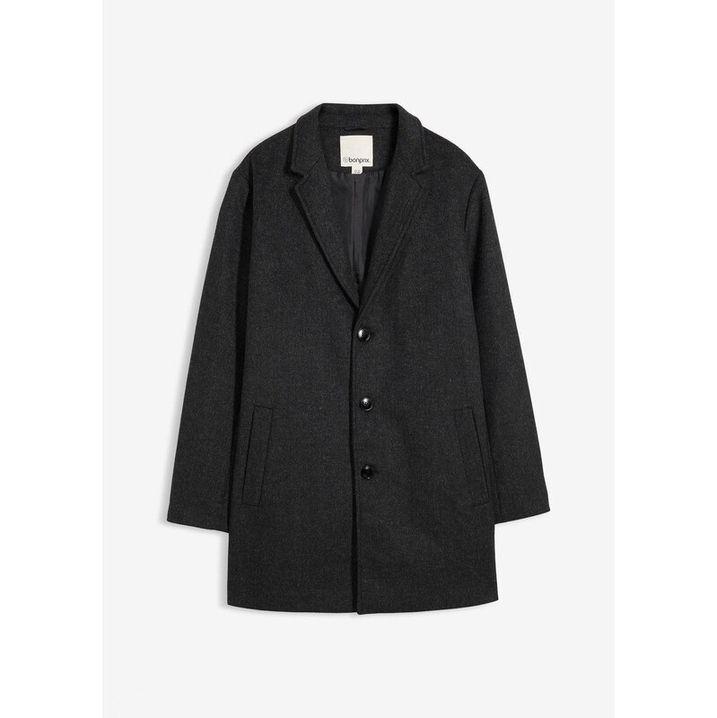 bonprix Krátky kabát s podielom vlny, farba šedá 66341224