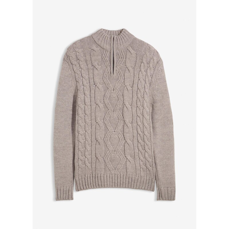 bonprix Pulóver s osmičkovým vzorom, farba šedá 66341229