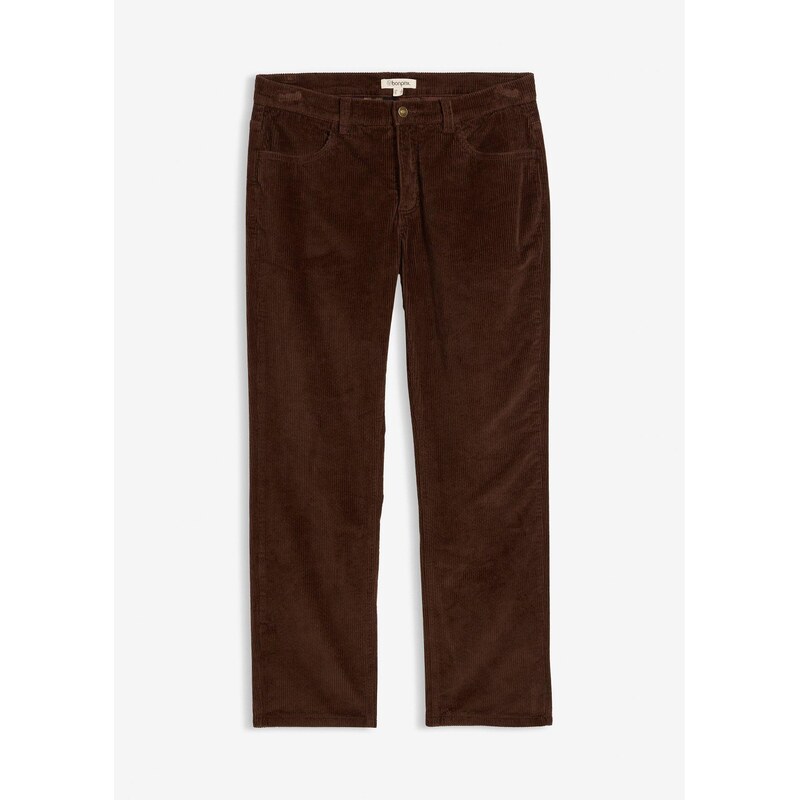 bonprix Termo kordové nohavice, Relaxed Fit, rovné, farba hnedá 66341234