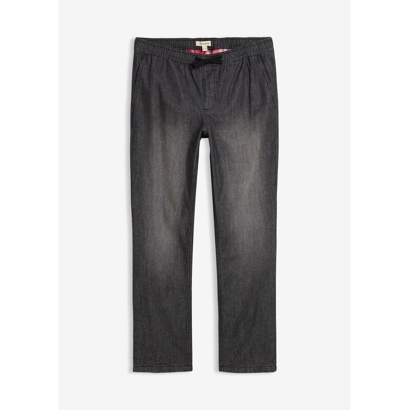 bonprix Termo džínsy Regular Fit, rovné, s flanelovou podšívkou, farba 66341233