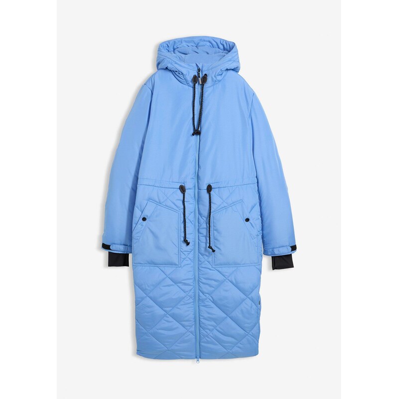 bonprix Prešívaný funkčný kabát s reflekčnými detailmi, farba modrá 66341251