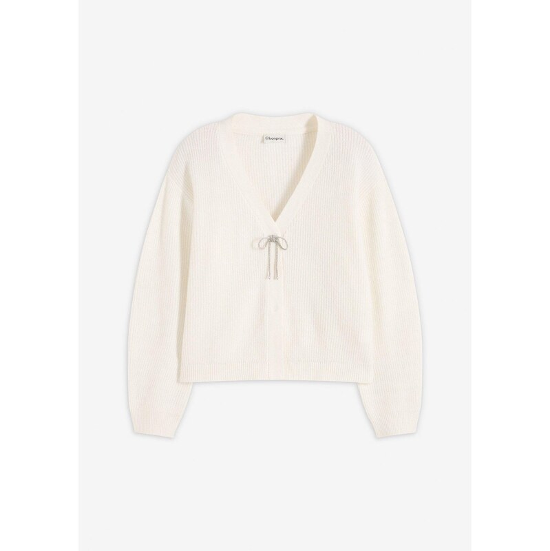 bonprix Pletený sveter, krátky, farba biela 66341256