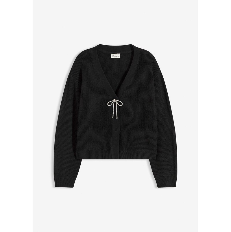 bonprix Pletený sveter, krátky, farba čierna 66341257