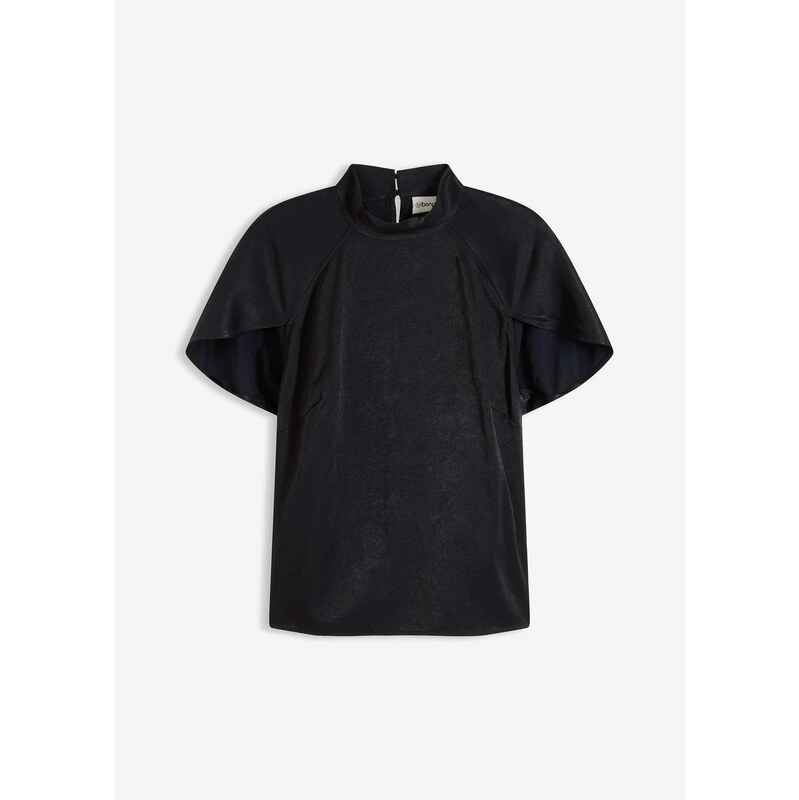 bonprix Elegantná blúzka s krátkym rukávom, z lesklého saténu, farba 66341263