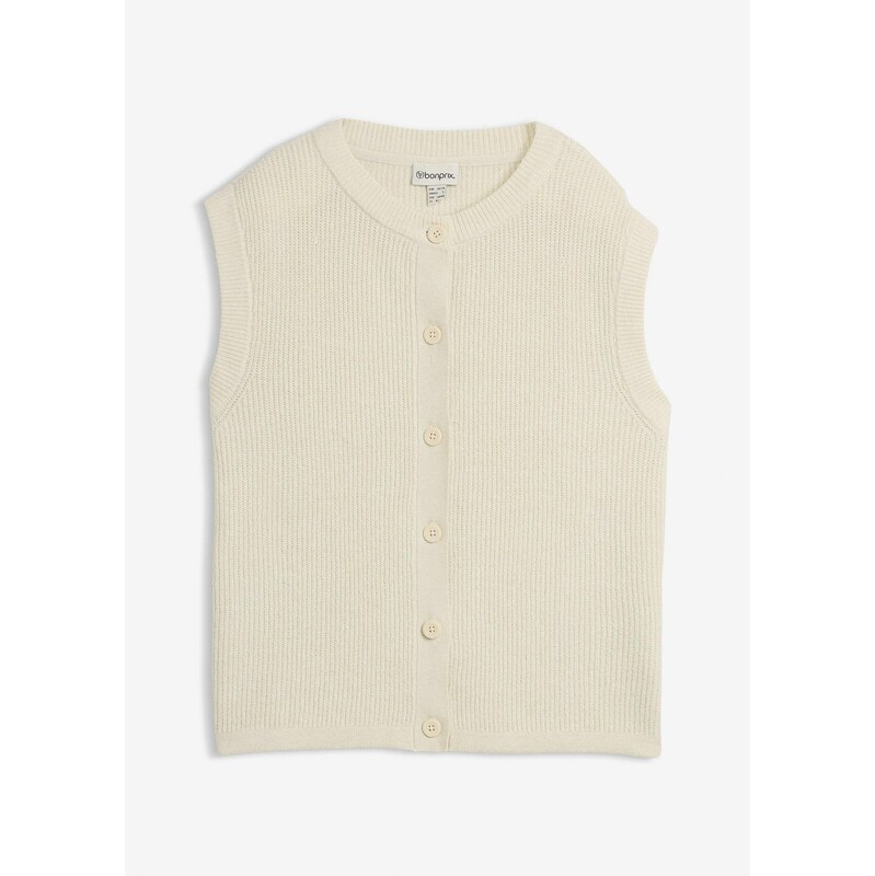 bonprix Pletená vesta, farba béžová 66341280