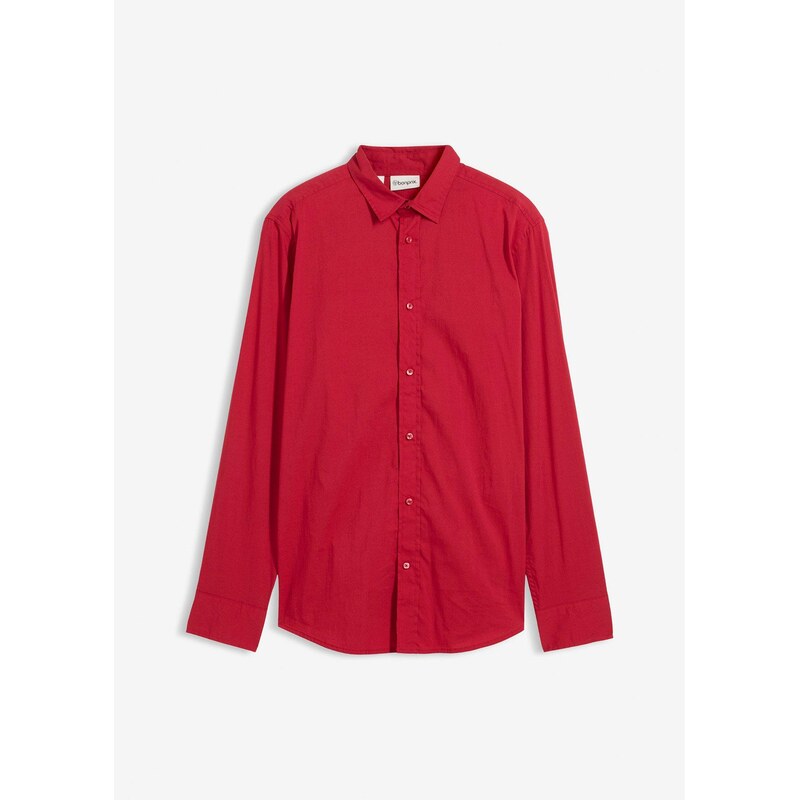 bonprix Biznis košeľa so strečom, Slim Fit, farba červená 66341283