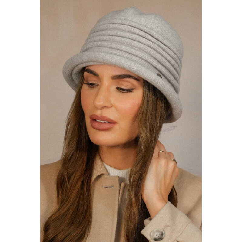 Kamea Svetlošedý elegantný dámsky luxusný klobúk na zimu Salerno, 66341428