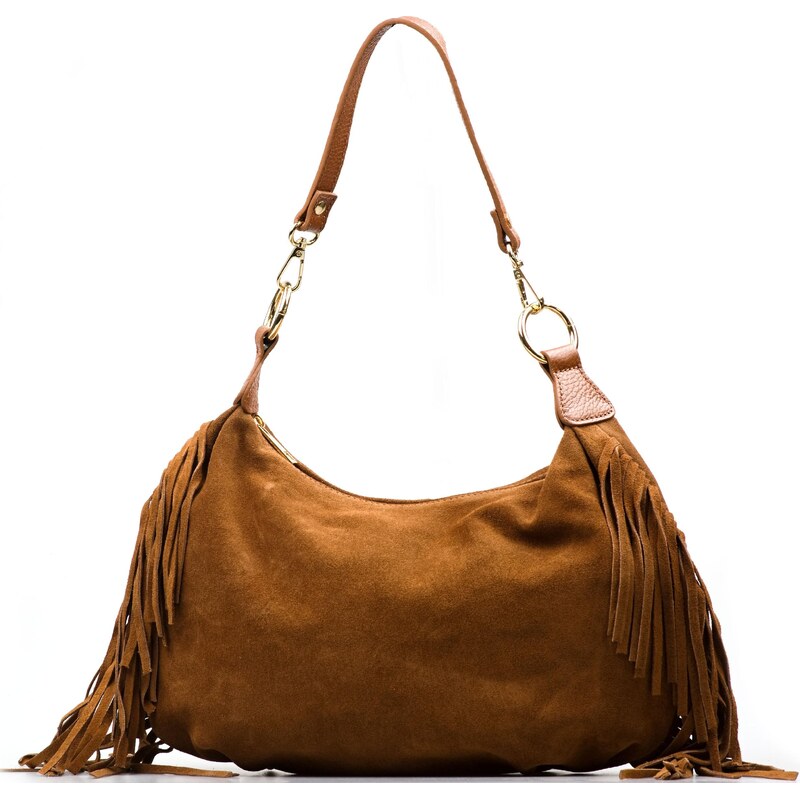 Blaire Kožená kabelka so strapcami Patricia koňakovo hnedá 66341477