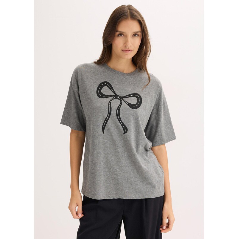 bonprix Tričko Oversize z džerseju, farba šedá 66341237