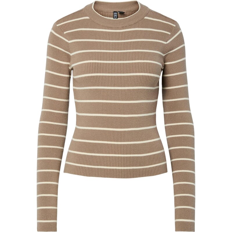 PIECES Sveter tmavošedá / biela 66346179