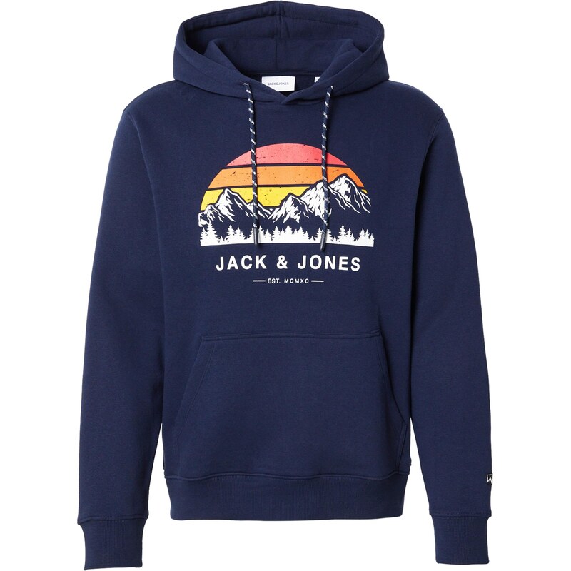 JACK & JONES Mikina JJEXPLORER námornícka modrá / biela 66346514