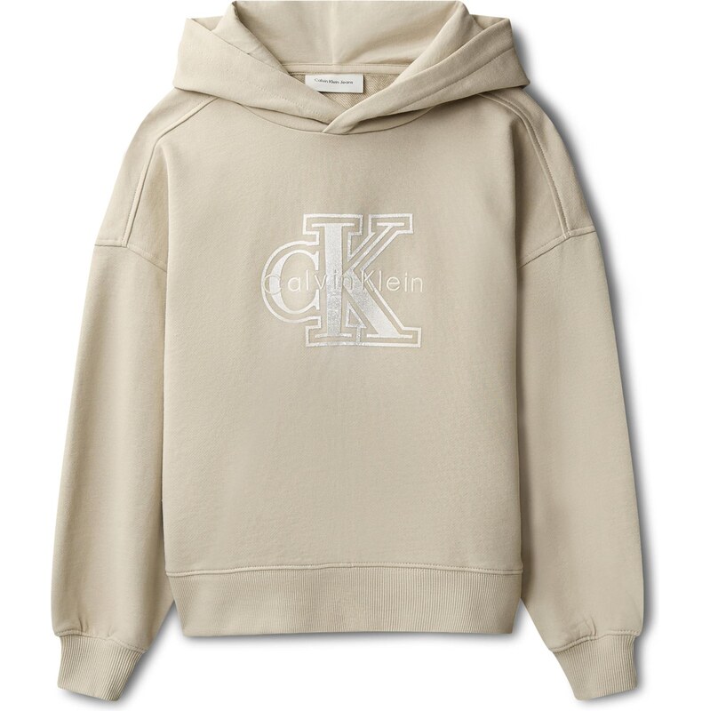 Calvin Klein Jeans Mikina tmavošedá / strieborná / biela 66346486