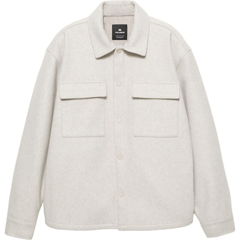 Pull&Bear Prechodná bunda šedobiela 66346536