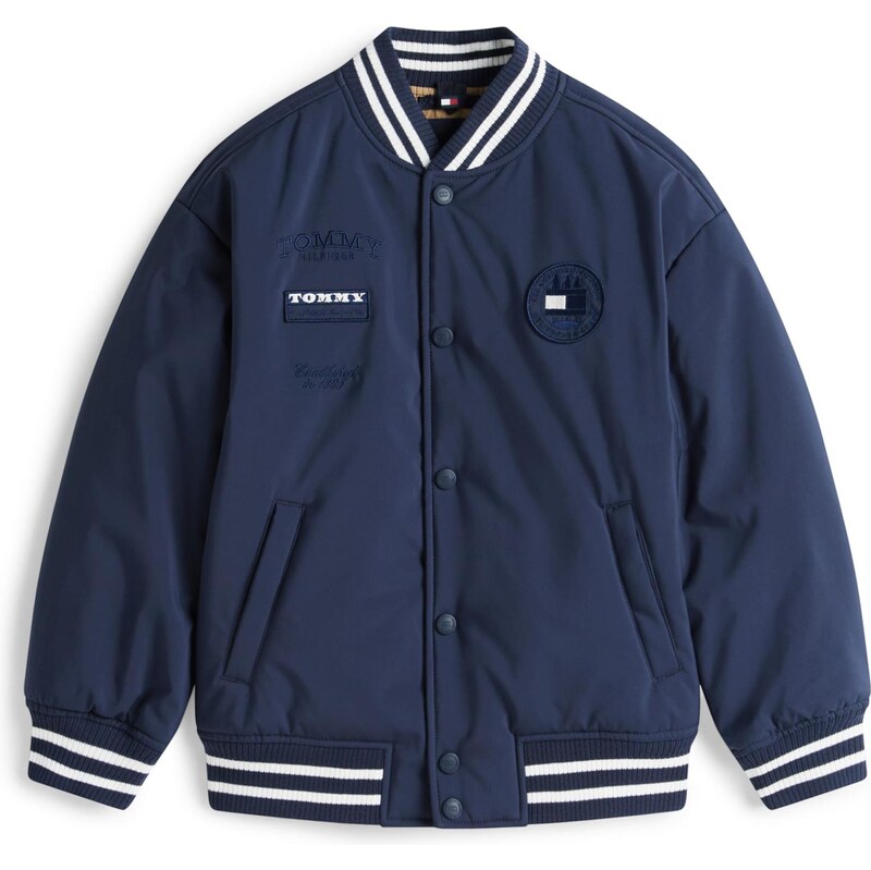TOMMY HILFIGER Prechodná bunda námornícka modrá / biela 66346563
