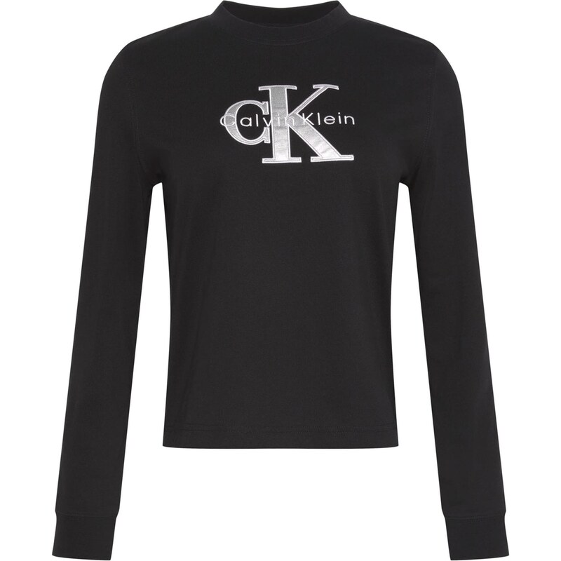 Calvin Klein Jeans Tričko čierna / strieborná / biela 66346650