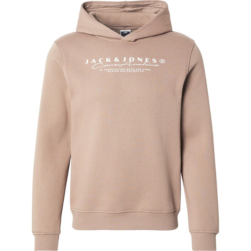 JACK & JONES Mikina JCOPOINT béžová / biela 66346642