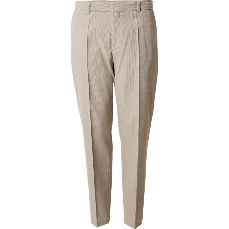 BOSS Plisované nohavice C-Perin-251 tmelová / biela 66346694