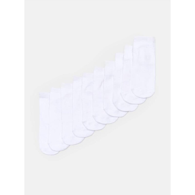 Sinsay - Ponožky nízke 10 ks - biela 66345007
