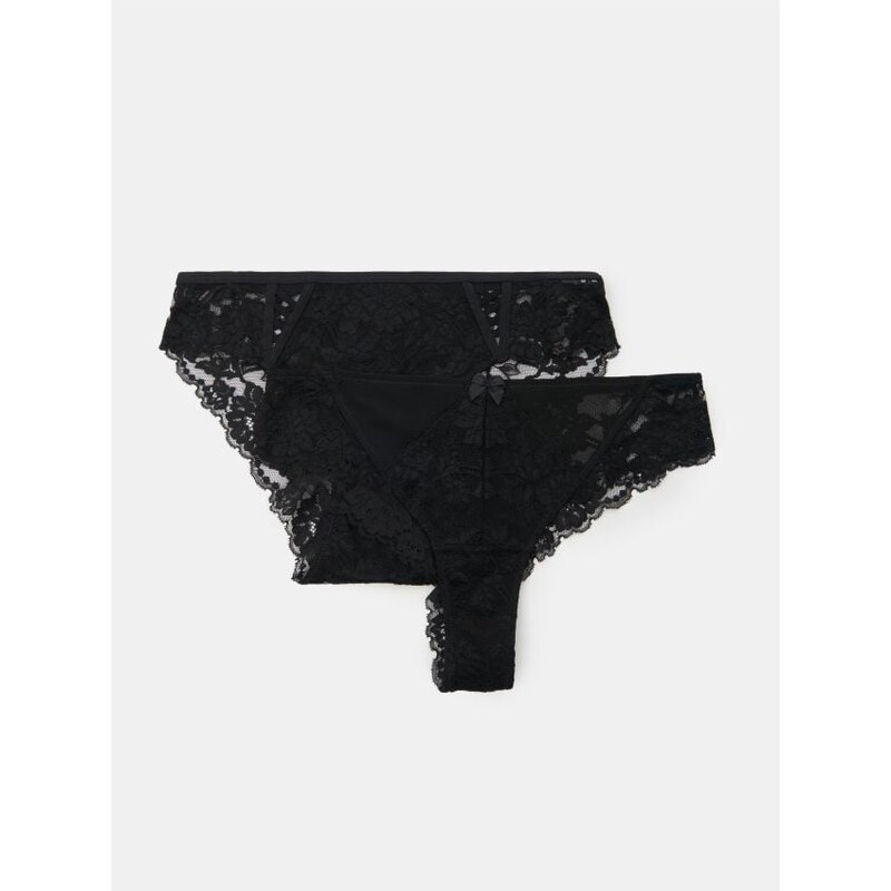 Sinsay - Brazílske nohavičky 2 pack - čierna 66345022