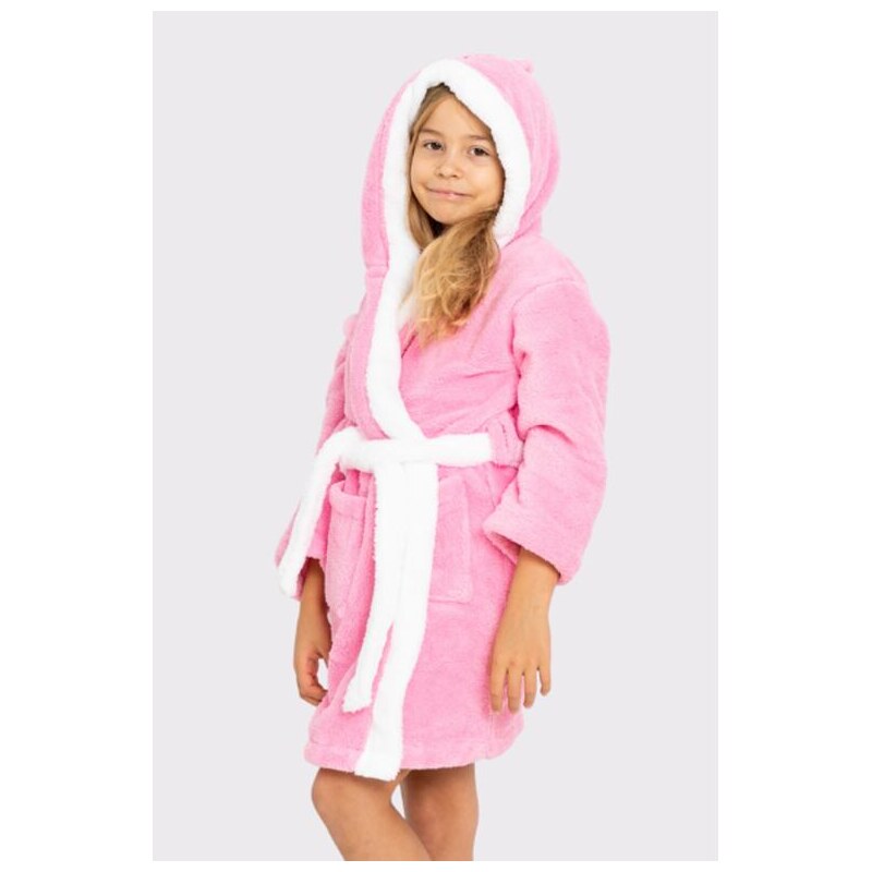 Vienetta Secret Dievčenský župan s uškami Zajačik svetloružový 47243325