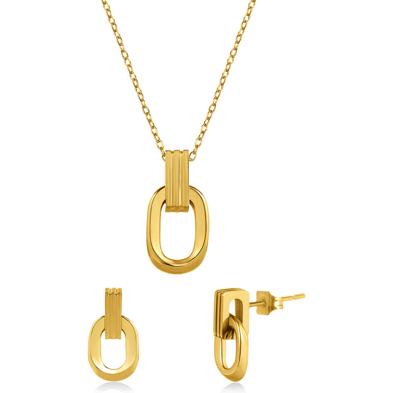 Troli Pozlátená sada šperkov (náušnice, retiazka, prívesok) 66819388