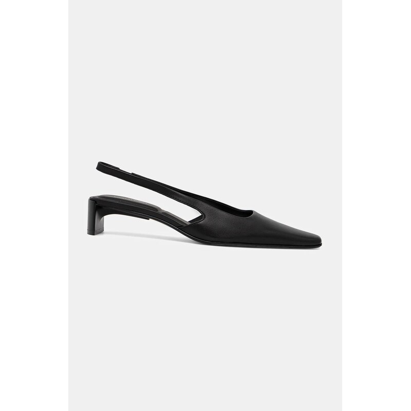 Kožené lodičky Calvin Klein SET BACK HEEL PUMP SLINGBACK LTH 66393196