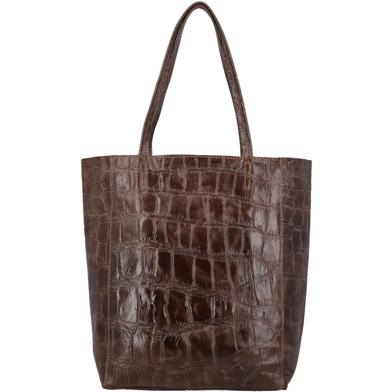 Dámska kožená kabelka na rameno tmavo hnedá - Delami Vera Pelle Rista 66403320