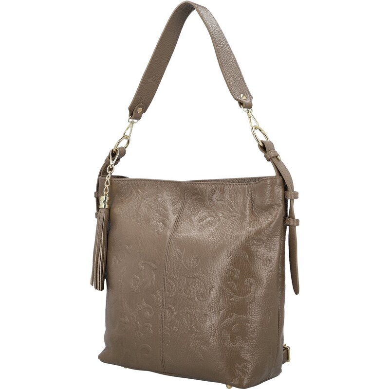 Dámska kožená kabelka do ruky taupe - Delami Vera Pelle Moshe taupe 66436785