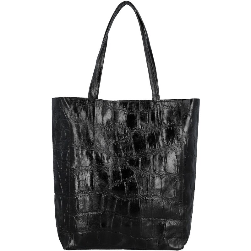 Dámska kožená kabelka na rameno čierna - Delami Vera Pelle Rista 66403323