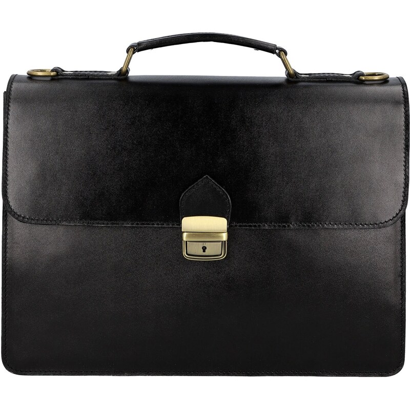 Pánska kožená aktovka čierna - Delami Vera Pelle Lynton čierna 66436778