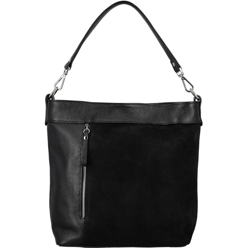 Dámska kožená kabelka do ruky čierna - Delami Vera Pelle Aneli čierna 66403311