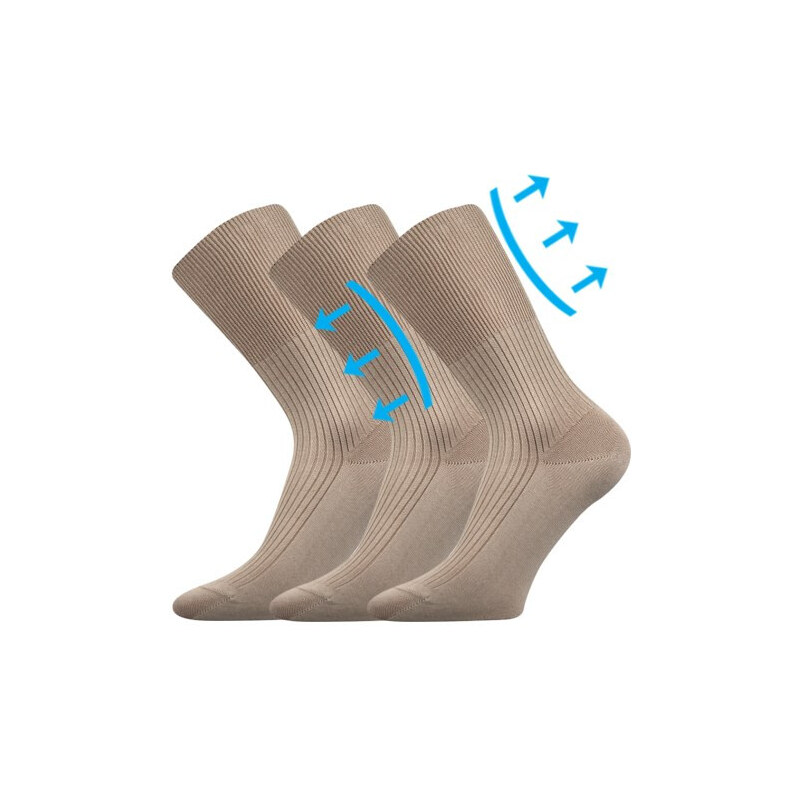 3PACK ponožky Lonka medicine béžové (Zdravan) 66362143