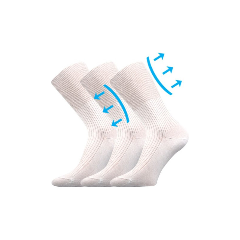 3PACK ponožky Lonka medicine bielé (Zdravan) 66362144