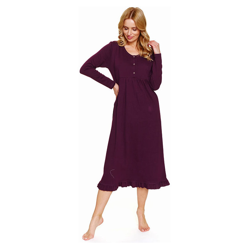 DN Nightwear Dlhá nočná košeľa Debie bordová 66394986