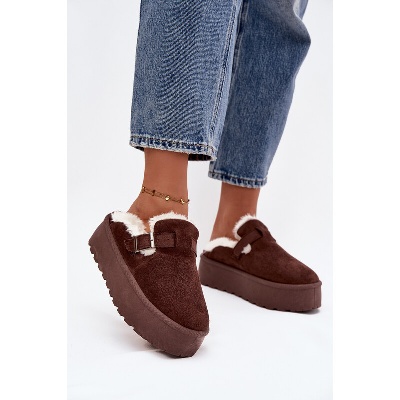 Boto Dámske snehule s kožušinou a prackou na platforme 66469350