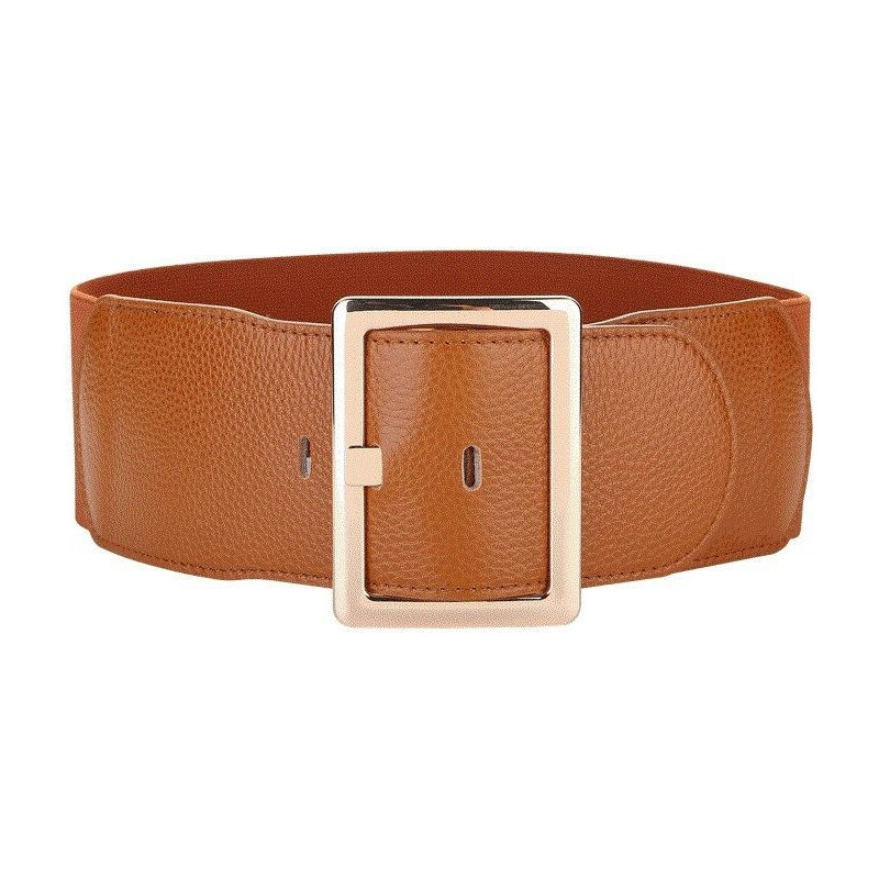 Lifestyle Dámsky kožený elastický strečový opasok Blasia Hnedý 65228313