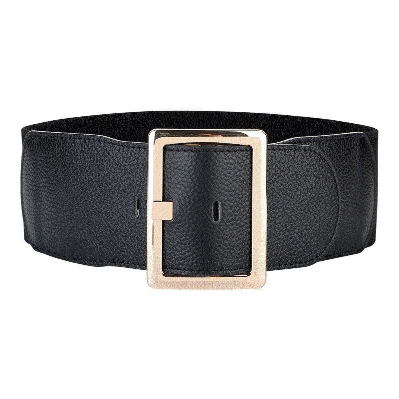 Lifestyle Dámsky kožený elastický strečový opasok Blasia Čierny 65228314