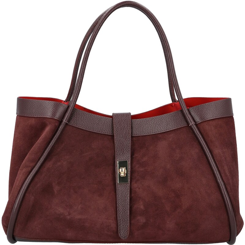 Dámska kožená kabelka na rameno tmavo vínová - Delami Vera Pelle 66805896