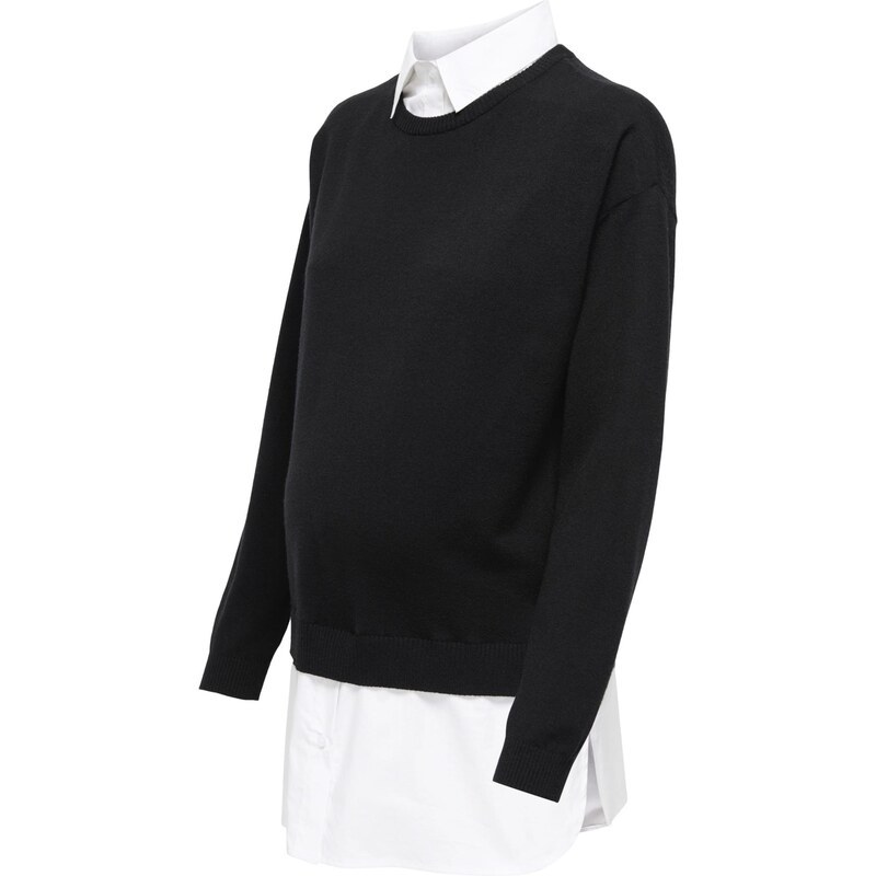 Only Maternity Sveter OLMPayson čierna / biela 66372248