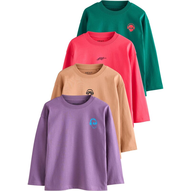 Next Tričko béžová / zelená / fialová / malinová 66372253