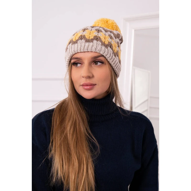 Kesi Womens cap Laila K283 light beige+cappuccino 60730215