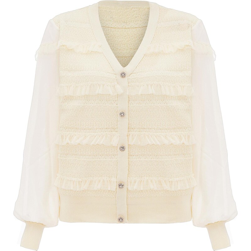 carato Kardigán béžová / biela ako vlna 66706987