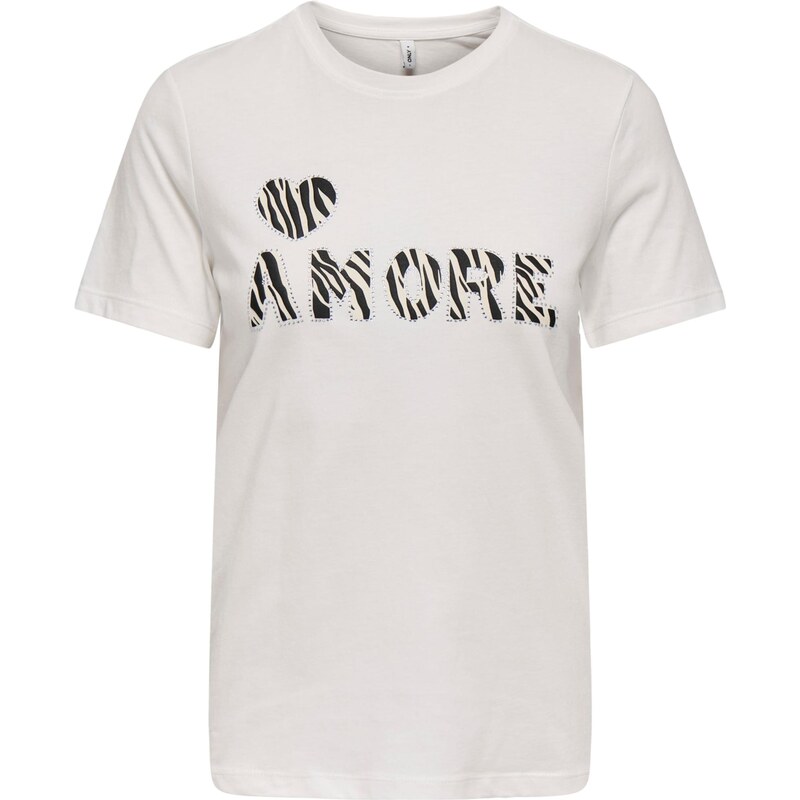 ONLY Tričko ONLDITTE krémová / čierna / biela 66372852