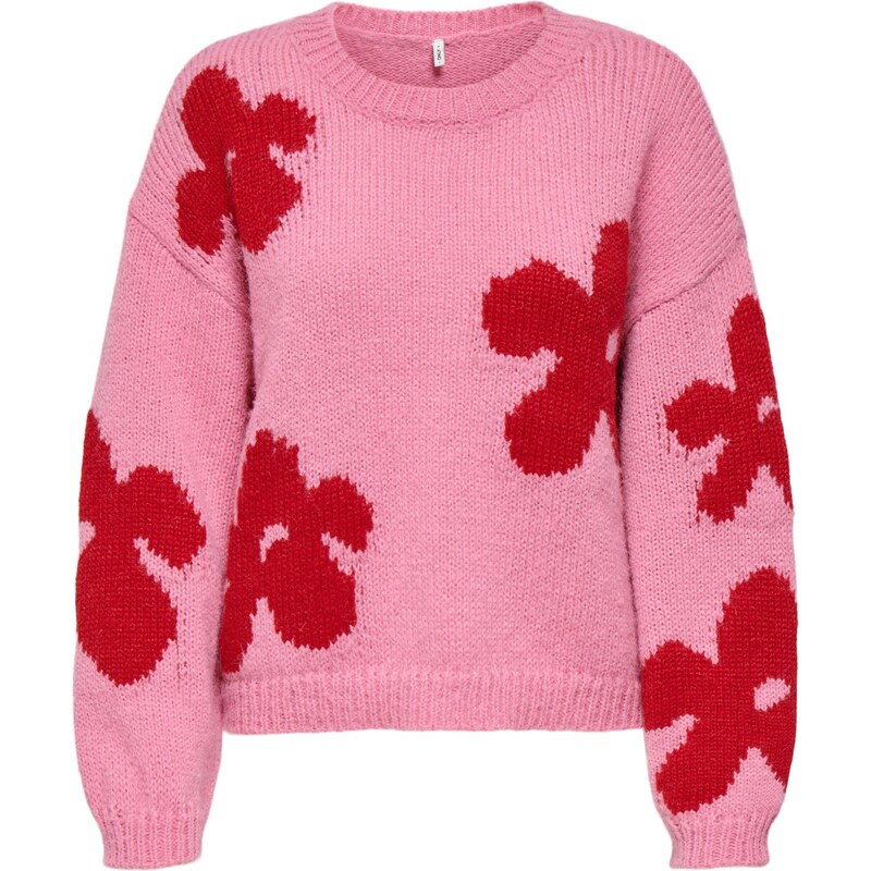 ONLY Sveter ONLBootle svetloružová / červená 66372851