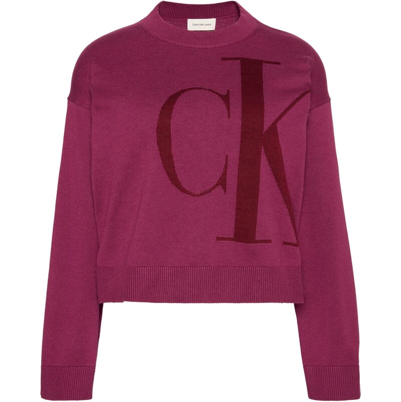 Calvin Klein Jeans Sveter farba lesného ovocia / tmavočervená 66372914