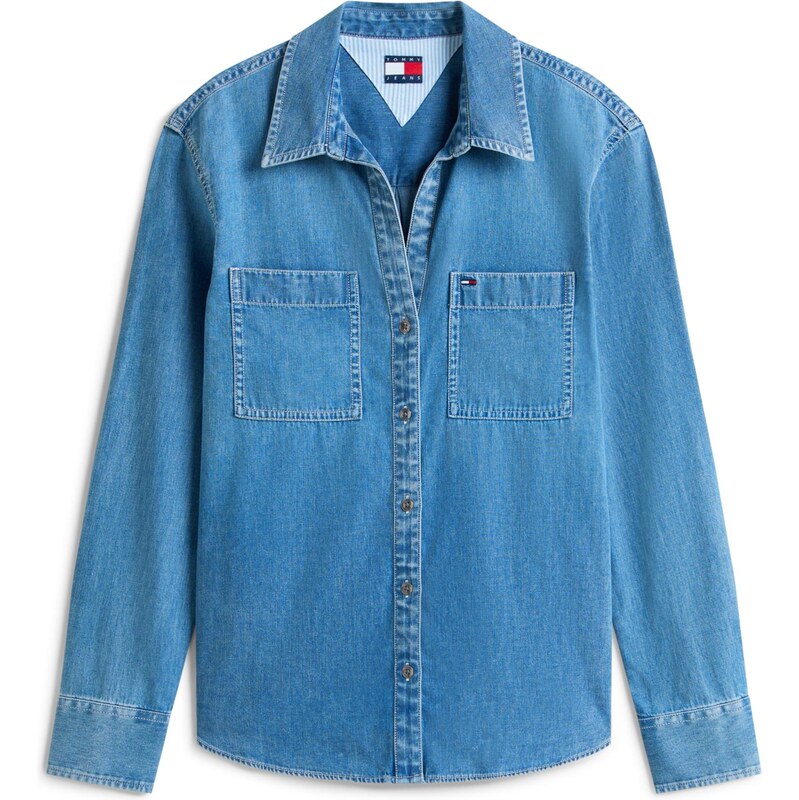 Tommy Jeans Blúzka modrá denim 66372932